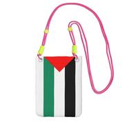 EdWal Palestine Flag Print Crossbody Bag For Women, Mini Phone Purses, Cute Phone Wallet, For Hiking Travel Gift