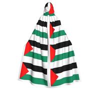 EdWal Palestine Flag Print Unisex Adults Hooded Cloak Cape Uniform, Hooded Robe, For Halloween Cosplay Costumes