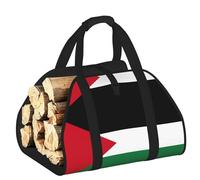 EdWal Palestinian Flag Print Log Carrier Bag with Open Sides Wood Log Holder for Fireplace Tote Bag Fireplace Accessory