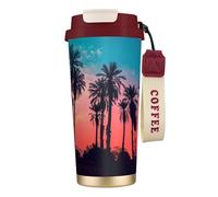 EdWal Palm Tree Sunset Print Insulated Stainless Steel Travel Coffee Mug,Coffee Cups with Lids, for Hot Cold Drinks