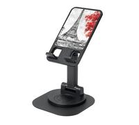 EdWal Paris Print Adjustable Foldable Phone Stand,360 Rotating Cell Phone Holder For Desk,Travel Essentials