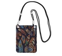 EdWal Peacock Feather Print Crossbody Bag For Women, Mini Phone Purses, Cute Phone Wallet, For Hiking Travel Gift