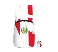 EdWal Peru Flag Map Print Foldable Backpack Lightweight Hiking Bag Soft Travel Backpack Rucksack For Work And Gym