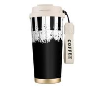 EdWal Piano Print Insulated Stainless Steel Travel Coffee Mug,Coffee Cups with Lids, for Hot Cold Drinks