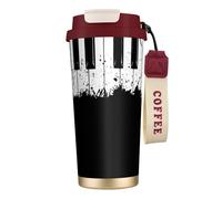 EdWal Piano Print Insulated Stainless Steel Travel Coffee Mug,Coffee Cups with Lids, for Hot Cold Drinks