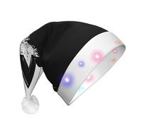 EdWal Piano Print Led Christmas Beanie Light Up Christmas Hats, Knit Hats With Led Lights, Unisex Winter Santa Hat