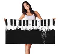 EdWal Piano Print Spa Bath Towels 70cm X 140cm,Soft Quick Drying Beach Towels For Bathroom,Gym,Travel