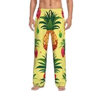 EdWal Pineapple print Men's Pajama Pants Big and Tall Pajama Bottoms Mens Lounge Sleep Pants with Pockets