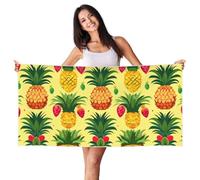 EdWal Pineapple Print Spa Bath Towels 70cm X 140cm,Soft Quick Drying Beach Towels For Bathroom,Gym,Travel