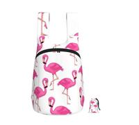 EdWal Pink Flamingo Print Foldable Backpack Lightweight Hiking Bag Soft Travel Backpack Rucksack For Work And Gym