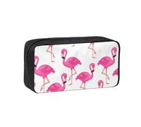 EdWal Pink Flamingo Print Pen Organizer Bag Pouch Large Capacity Pencil Case with Zipper Durable Pen Case for Stationery