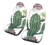 EdWal Pink Flamingo Succulent Plants Print Front Seat Covers, Easy To Install Two Car Seat Protector Cover Set Accessories Auto Trucks Suv