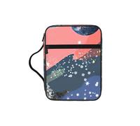 EdWal Planet Print Bible Case Cosmetic Bag with Sturdy Handle Wash Bag Tablet Sleeve Small Tool Bag for Books