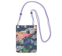 EdWal Planet Print Crossbody Bag For Women, Mini Phone Purses, Cute Phone Wallet, For Hiking Travel Gift