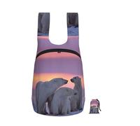 EdWal Polar Bear Print Foldable Backpack Lightweight Hiking Bag Soft Travel Backpack Rucksack For Work And Gym