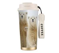 EdWal Polar Bear Print Insulated Stainless Steel Travel Coffee Mug,Coffee Cups with Lids, for Hot Cold Drinks
