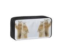 EdWal Polar Bear Print Pen Organizer Bag Pouch Large Capacity Pencil Case with Zipper Durable Pen Case for Stationery