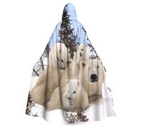 EdWal Polar Bear Print Unisex Adults Hooded Cloak Cape Uniform, Hooded Robe, For Halloween Cosplay Costumes