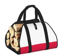 EdWal Polish Flag Print Log Carrier Bag with Open Sides Wood Log Holder for Fireplace Tote Bag Fireplace Accessory