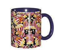 EdWal Popcorn Print Print Tea Cups with Handle, Ceramic Ceramic Mug for Tea and Coffee Gift for Women Microwave Safe