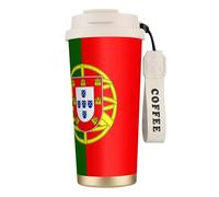 EdWal Portuguese Flag Print Insulated Stainless Steel Travel Coffee Mug,Coffee Cups with Lids, for Hot Cold Drinks
