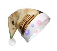 EdWal Puppy Golden Retriever Print Led Christmas Beanie Light Up Christmas Hats, Knit Hats With Led Lights, Unisex Winter Santa Hat