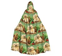 EdWal Puppy Golden Retriever Print Unisex Adults Hooded Cloak Cape Uniform, Hooded Robe, For Halloween Cosplay Costumes