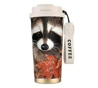 EdWal Raccoon in The Fall Tree Hole Print Insulated Stainless Steel Travel Coffee Mug,Coffee Cups with Lids, for Hot Cold Drinks