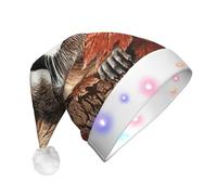 EdWal Raccoon In The Fall Tree Hole Print Led Christmas Beanie Light Up Christmas Hats, Knit Hats With Led Lights, Unisex Winter Santa Hat