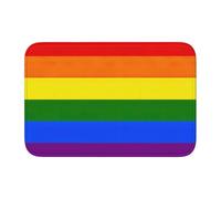 EdWal Rainbow Print Crystal Velvet Entry Rug Non-Slip Indoor Front Doormat For Porch Or Home Decor, 60x40 Cm