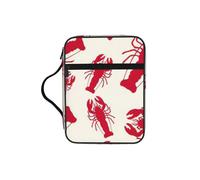 EdWal Red Lobster Print Bible Case Cosmetic Bag with Sturdy Handle Wash Bag Tablet Sleeve Small Tool Bag for Books