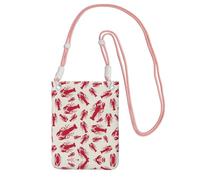 EdWal Red Lobster Print Crossbody Bag For Women, Mini Phone Purses, Cute Phone Wallet, For Hiking Travel Gift