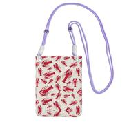 EdWal Red Lobster Print Crossbody Bag For Women, Mini Phone Purses, Cute Phone Wallet, For Hiking Travel Gift
