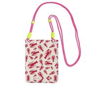 EdWal Red Lobster Print Crossbody Bag For Women, Mini Phone Purses, Cute Phone Wallet, For Hiking Travel Gift