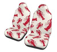 EdWal Red Lobster Print Front Seat Covers, Easy To Install Two Car Seat Protector Cover Set Accessories Auto Trucks Suv