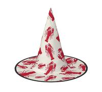 EdWal Red Lobster Print Halloween Witch Hat Costume Accessory Women Hats For Halloween Party Cosplay For Home, Yard,