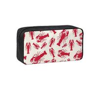 EdWal Red Lobster Print Pen Organizer Bag Pouch Large Capacity Pencil Case with Zipper Durable Pen Case for Stationery