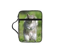 EdWal Red Squirrel Print Bible Case Cosmetic Bag with Sturdy Handle Wash Bag Tablet Sleeve Small Tool Bag for Books