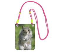EdWal Red Squirrel Print Crossbody Bag For Women, Mini Phone Purses, Cute Phone Wallet, For Hiking Travel Gift