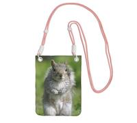 EdWal Red Squirrel Print Crossbody Bag For Women, Mini Phone Purses, Cute Phone Wallet, For Hiking Travel Gift