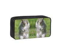 Edwal Red Squirrel Print Pen Organizer Bag Pouch Large Capacity Pencil Case with Zipper Durable Pen Case for Stationery