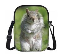 Edwal Red Squirrel Print Small Crossbody Bag For Women Waterproof Phone Purse With Adjustable Strap For Travel Work