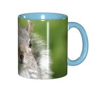 EdWal Red Squirrel Print Tea Cups with Handle, Ceramic Ceramic Mug for Tea and Coffee Gift for Women Microwave Safe