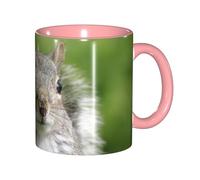 EdWal Red Squirrel Print Tea Cups with Handle, Ceramic Ceramic Mug for Tea and Coffee Gift for Women Microwave Safe