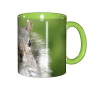 EdWal Red Squirrel Print Tea Cups with Handle, Ceramic Ceramic Mug for Tea and Coffee Gift for Women Microwave Safe
