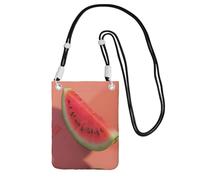 EdWal Red Watermelon Print Crossbody Bag For Women, Mini Phone Purses, Cute Phone Wallet, For Hiking Travel Gift