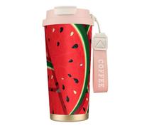 EdWal Red Watermelon Print Insulated Stainless Steel Travel Coffee Mug,Coffee Cups with Lids, for Hot Cold Drinks