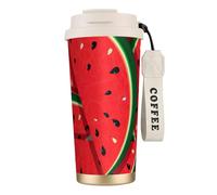 EdWal Red Watermelon Print Insulated Stainless Steel Travel Coffee Mug,Coffee Cups with Lids, for Hot Cold Drinks