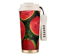 EdWal Red Watermelon Print Insulated Stainless Steel Travel Coffee Mug,Coffee Cups with Lids, for Hot Cold Drinks