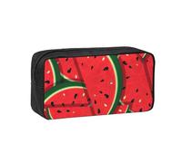 EdWal Red Watermelon Print Pen Organizer Bag Pouch Large Capacity Pencil Case with Zipper Durable Pen Case for Stationery